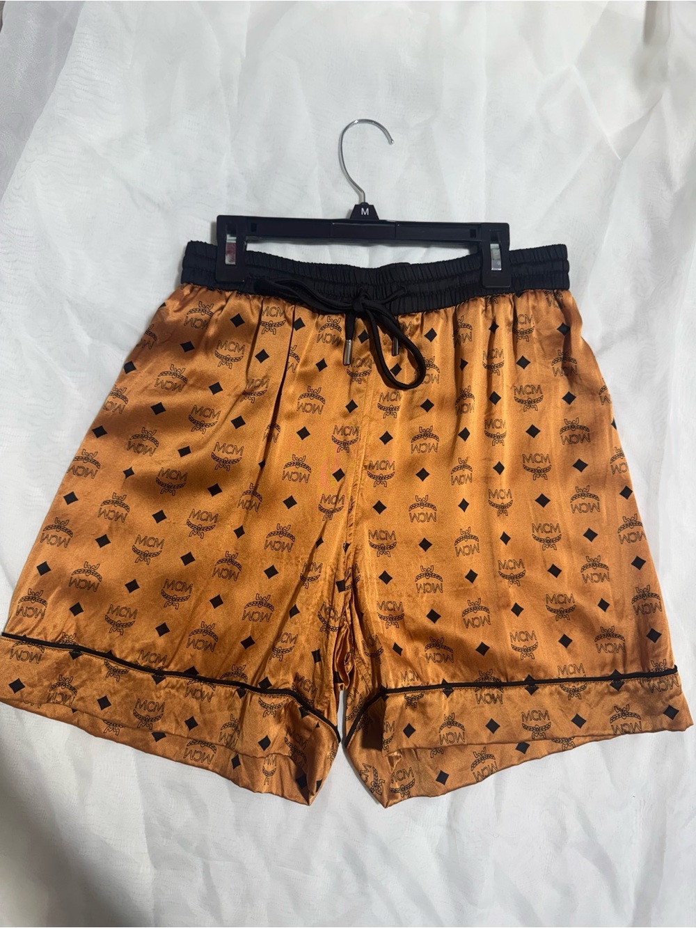 Authentic MCM Visetos Monogram Silk Blend Lounge Shorts